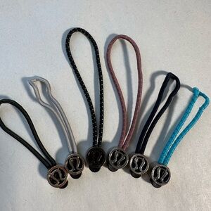 Set of 6 - Lululemon Replacement Zipper Pulls Hair Ties Define Scuba (E)